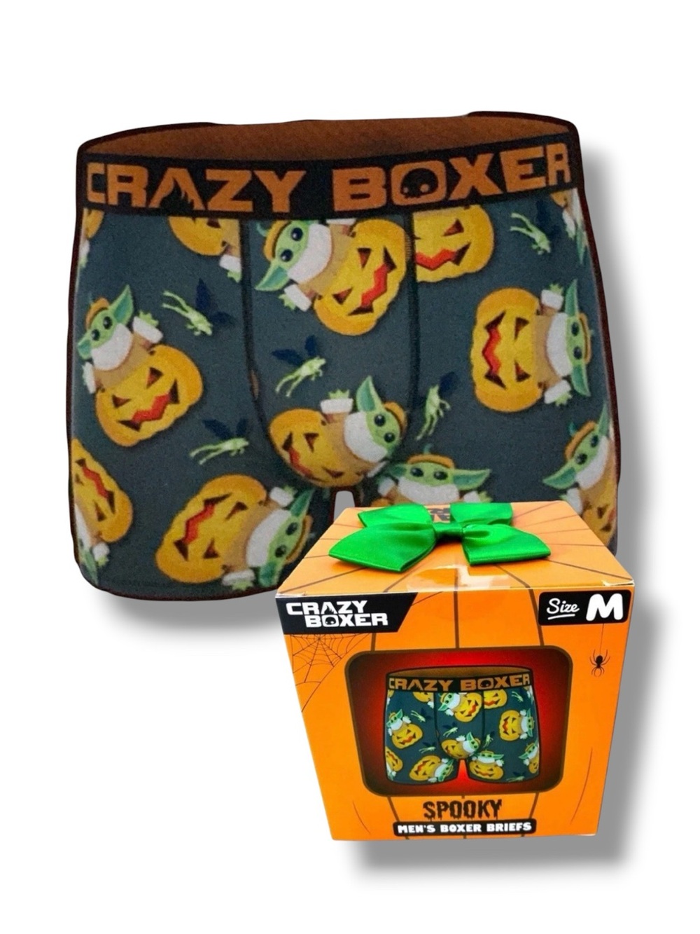 NWT Star Wars Mandalorian Grogu Spooky Halloween Crazy Boxer Briefs Size M
